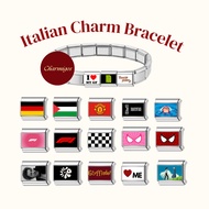 Italian Charm Bracelet - Resin Coat - F1, Kpop, Cartoon, Quotes