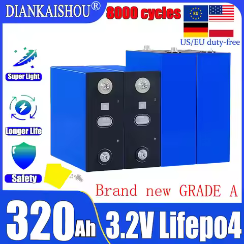 8000 cycles 3.2V 320AH Lifepo4 Lithium Iron Phosphate Grade 3C high powerDIY 12V 24V 48V RV Solar Re