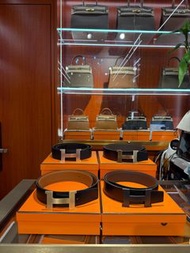 門市現貨～Hermes belt 38mm 男士皮帶/腰帶 黑棕/黑灰/黑黑/黑朱古力 配拉絲金釦/拉絲銀釦/亮金釦/啞光黑釦/任意搭配
