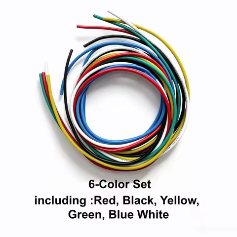 Soft Silicone Wire 6 Color Set 6x1.5m/6x3m 12/14/16/18/20/22/24/26/28/30 AWG Silicone Insulation Ski