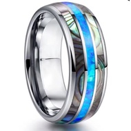 Colorful Abalone Shell Inlay Stainless Steel Ring