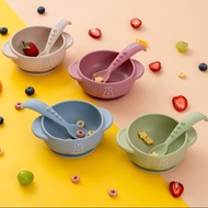 จับคู่ ช้อน-ชาม ซิลิโคน นิ่มไม่บาดปาก food grade สำหรับเด็ก 6 เดือน+