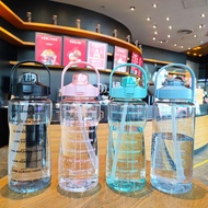 ❧﹍♚Aqua Flask Tumbler 2000ml Original Time Marker Water Bottle With Straw Sports  Fitness Outdoor Tu