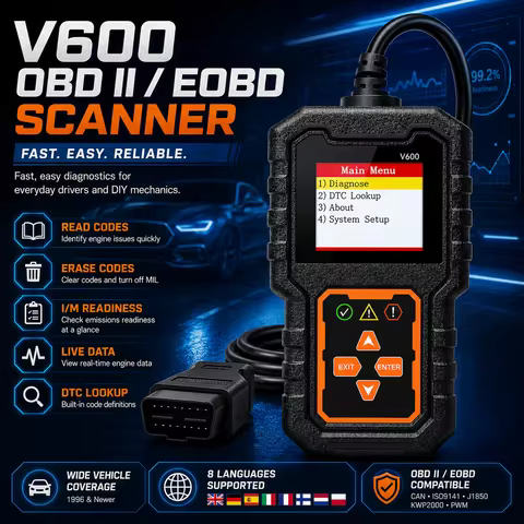 2026 Newest V410 OBD2 Scanner Car Code Reader, Plug & Play OBDII Diagnostic Scan Tool, Read & Erase 
