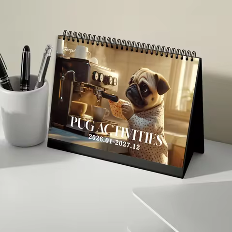 1pc 2026-2027 Desktop Calendar,Havanese Dog Daily Planner,Perfect Gift for Dog Lovers,24-Month Month