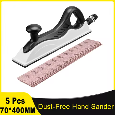 5 Pcs 70*400MM Dust-Free Hand Sander Grit 80-400# with Extraction Upgraded with Additional Length in