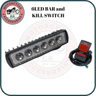 EG Motorcycle Parts Accessories 6 Led Headlight Long Bar Light Off Road Lightning 18w 12volts