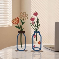 TQ~2D Flat Color Printing Iron Vase Decoration Living Room Entrance Cabinet Desktop Healing Decorati