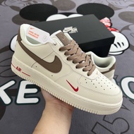 Air force 1 Sneakers In White Brown af1 Brown Streaks, Men And Women Low Tube Sneakers, Height-Incre