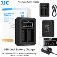 JJC NP-W126S Dual Battery Charger for NP-W126 Fujifilm XT30 III X-E5 X-E4 X-M5 X Half X100VI X100V X