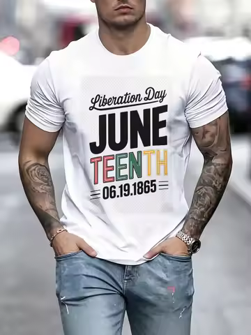 Unisex Juneteenth Liberation Day TShirt, Vintage Style Graphic Tee, Casual June 19 1865 Commemorativ