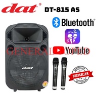 grosir speaker portable dat 8 inch dt-815 as 2 mic wireless