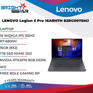 Lenovo Gaming Laptop Legion 5 Pro 7SMJ ( 16 Inch WQXGA IPS 165Hz | Ryzen 7 6800H | 16GB RAM | 1TB SSD | Nvidia RTX3070 8GB | Windows 11 | 2 Years Warranty | 2.5KG )