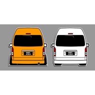 [Sticker Kereta] Sticker untuk Toyota Hiace. Boleh custom Nombor Plate, Warna Kereta juga Design Lowered atau Standard