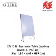 Twins Dolphin 2ft X 3ft Rectangle Table / Dining Table 2" x 3" (Marble)Twins Dolphin 2 英尺 X 3 英尺矩形桌/餐桌 2" x 3"（大理石）