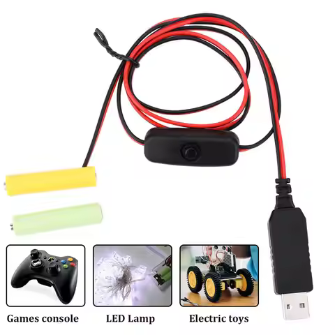 3/4.5/6V AA / AAA Battery Eliminator With Switch Battery Pack Voltage Adaptation Fake Battery for Cl