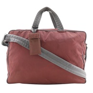 二手PRADA SPORTS Sports Boston 包，雙向單肩包，尼龍，義大利製造，紅棕色，可肩背或手提，適合 A4 尺寸，有雙拉鍊，男女通用。