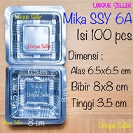 Mika 6A SSY 6 A contains 100 pcs Size 8x8 cm Mica Tray/ Mud Cake Bread Cake Putu Ayu Snack Talam Cak