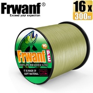 Frwanf 300M 16 Strands Braided Fishing Line X16 PE Line Hollow Flat Wires 20-500LB All Size Color Ar