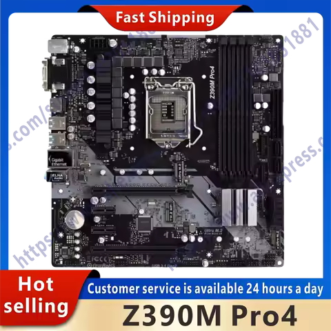 Used Z390M Pro4 desktop motherboard suitable for Z390M DDR4 LGA 1151 original desktop motherboard