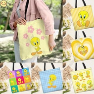 Tweety Bird Fashion Reusable Grocery Shopping Tote Bag, Foldable Portable Eco Friendly Large Capacit