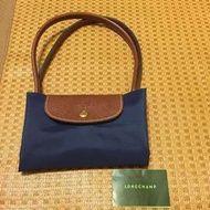 LONGCHAMP Le pliage 長提把摺疊水餃包(小/深藍色)