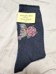 Mushroom (Nathalie Lété  x socks appeal )刺繡小鳥玫瑰襪