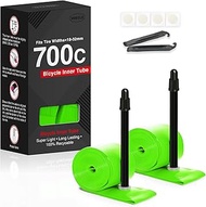 Hycline 2-Pack TPU Bicycle Inner Tubes: 700 x 18-32C (28 Inch) TPU Tubes Ultralight (35g), 45 mm/65 