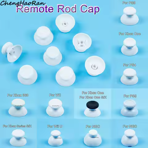 1Piece White 3D Analog Remote Stick Cap For PS3 PS4 PS5 Xbox One Series X S 360 Controller Joystick