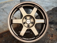 New Car Sport Rim THAILAND RAYS WHEELS TE37 17x8J 5x100 ET38 Satin Bronze with Milling - READY STOCK
