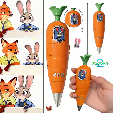 Disney Zootopia 2 Judy Carrot-Shaped 2-in-1 Voice Recorder Ballpoint Pen | 60-Second Recording | Ide