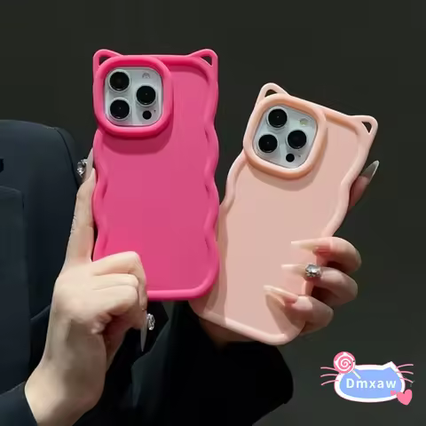For Honor X9D X9C X9B X9A X8D X8C X8B X8A X8 X7D X7C X7B X7A 5G 4G Phone Case Cute Cat Ears Waves Ca