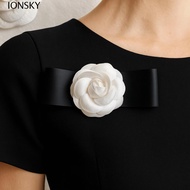 IONSKY Black Bow Brooch Pin, Awareness Breast Cancer Black Ribbon Pin, Simple Skin Cancer Melanoma C