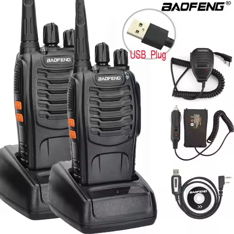 BF-888S Walkie Talkie 2PCS UHF Two-Way Portable Radio USB Charger Two Way Communication Radio Channe