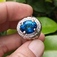 Gemstone Ring BLUE TOPAZ LONDONnatural (6.11ct)