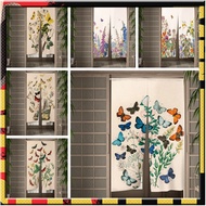 Japanese Door Butterfly Printed Partition Bedroom Kitchen Doorway Decorative Drap Florist Entrance Noren Hanging Curtain