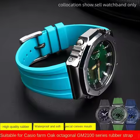 For Casio GA-2100 GA-2110 Soft Rubber Watchband G-SHOCK GM-5600 GA2100 GM2110 Quick release Sports S