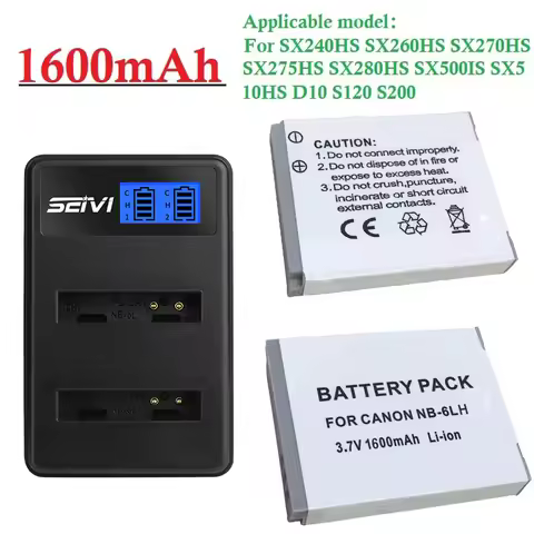 NB 6LH Charger and nb-6l nb-6l Battery For Canon Powershot SX700 SX710 SX700HS S120 S110, SX170 IS, 