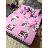 Helloo cotton Bedding Set m2 / m4 / m6 / m8 / 2m2 poly Bed Sheet, Bed Sheet With 2 Simple Pillow Cov