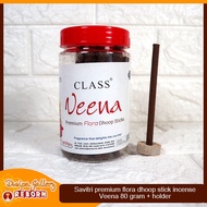 Savitri premium flora dhoop stick incense Veena 80 grams + holder