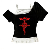 Full Metal Alchemist crop top Aesthetic shoujo girl style gothic 2000s corset vintage woman clothes