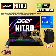 LAPTOP GAMING ACER NITRO 5 AN515-58-58G4 / 51AB i5-12450H 8GB RAM 512GB SSD RTX3050 W11