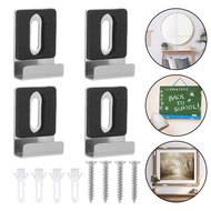 WHOOPS~4 Sets Wall Mount Mirror Clips Mirror Bracket Clips with Screws Mirror Hooks