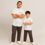 AZ ZIKRA Kemeja Koko Couple Ayah dan Anak Polos Lengan Pendek Bahan Toyobo AZ019