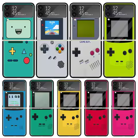 Gameboy Boy Game Phone Case for Samsung Galaxy Z Flip6 5G Flip4 Flip5 Flip3 Black Cover Z Flip 6 5 4