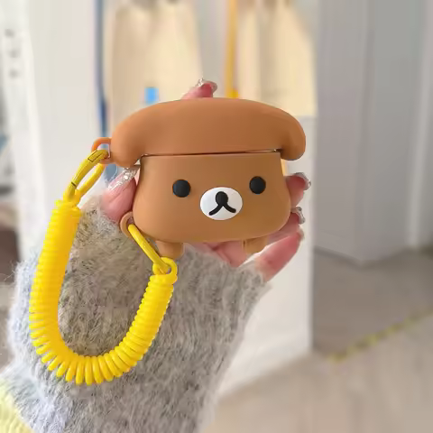 Kawaii 3D Cartoon Rilakkuma Earphone Protective Case Accessories Cover for Apple AirPods 3 4 3rd Air