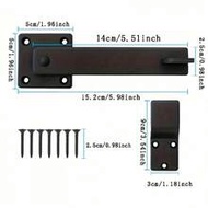 1pc Heavy Duty Matte Black Metal Barn Door Latch, Solid 5.5 Inch Metal Brushed Surface With Rotating