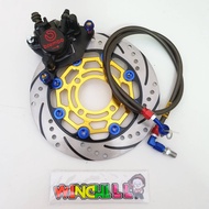 ปั๊มโลโก้ สีดำ + จานดิสเบรค +สายเบรค + น็อต WAVE110i / WAVE125ปลาวาฬ / CZI ของแต่งwave110i ****ชุดปั