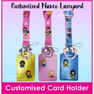 Customised Name Card Holder with Lanyard and Charms, Birthday Goodie, Ezlink Access Card, Princess