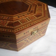 【老時光 OLD-TIME】早期二手西班牙大款拼木藝術收納盒珠寶盒